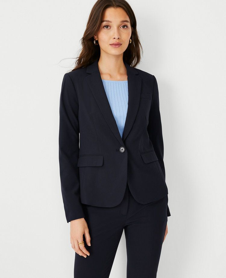 Tall Seasonless Stretch One Button Perfect Blazer Ann Taylor