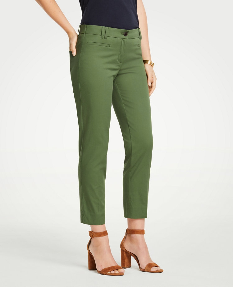 Ann Taylor The Petite Crop Pant - Curvy Fit In Soft Olive Grove