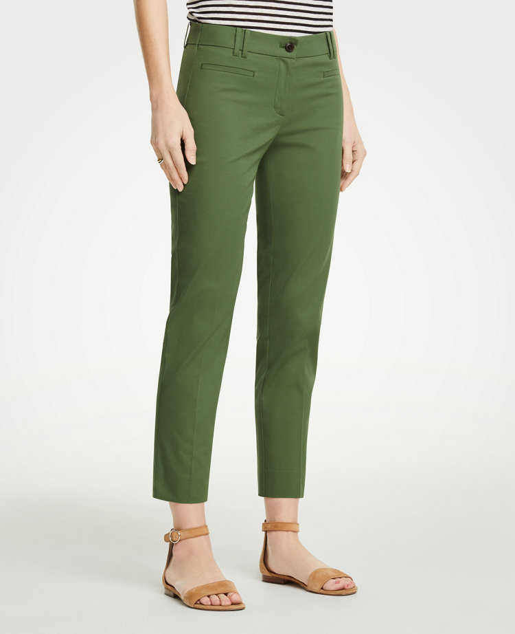Ann Taylor The Petite Crop Pant - Curvy Fit In Soft Olive Grove
