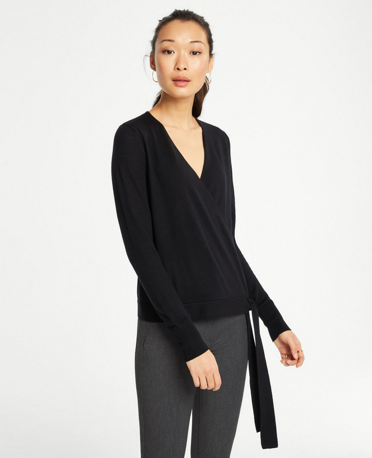 merino wool wrap sweater