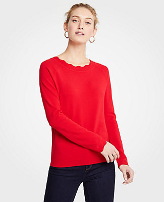 ANN TAYLOR SCALLOPED SWEATER,485233