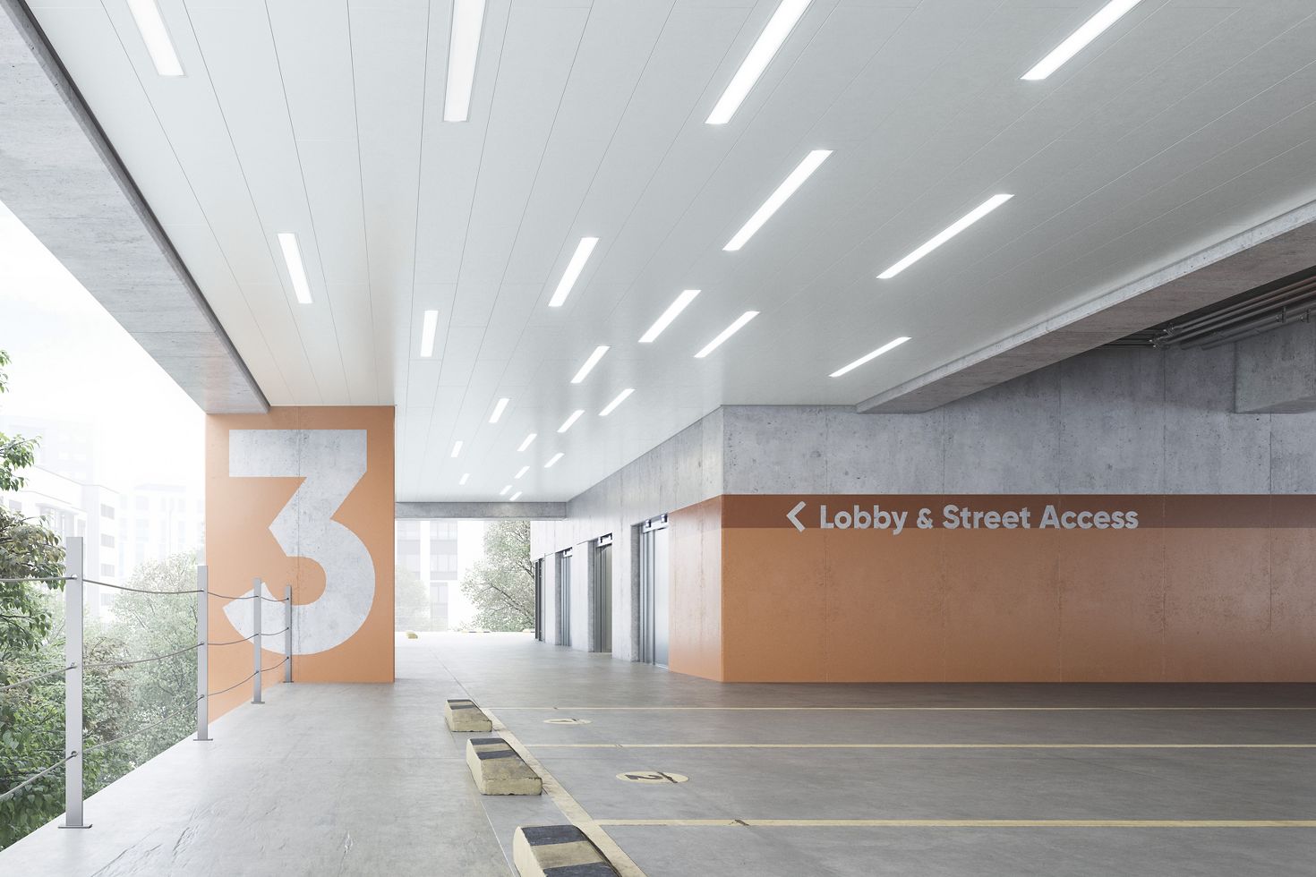 METALWORKS Linear Synchro Parking Garage Armstrong Ceiling Solutions
