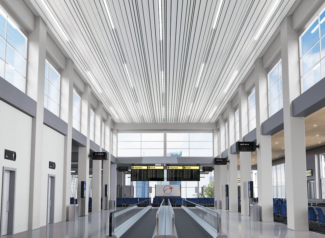 METALWORKS Linear Diverge Airport Armstrong Ceiling Solutions