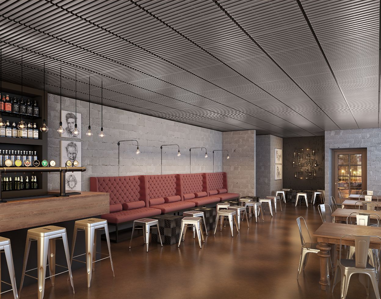 MetalWorks Mesh Nickel Chrome Rendering Armstrong Ceiling Solutions Commercial