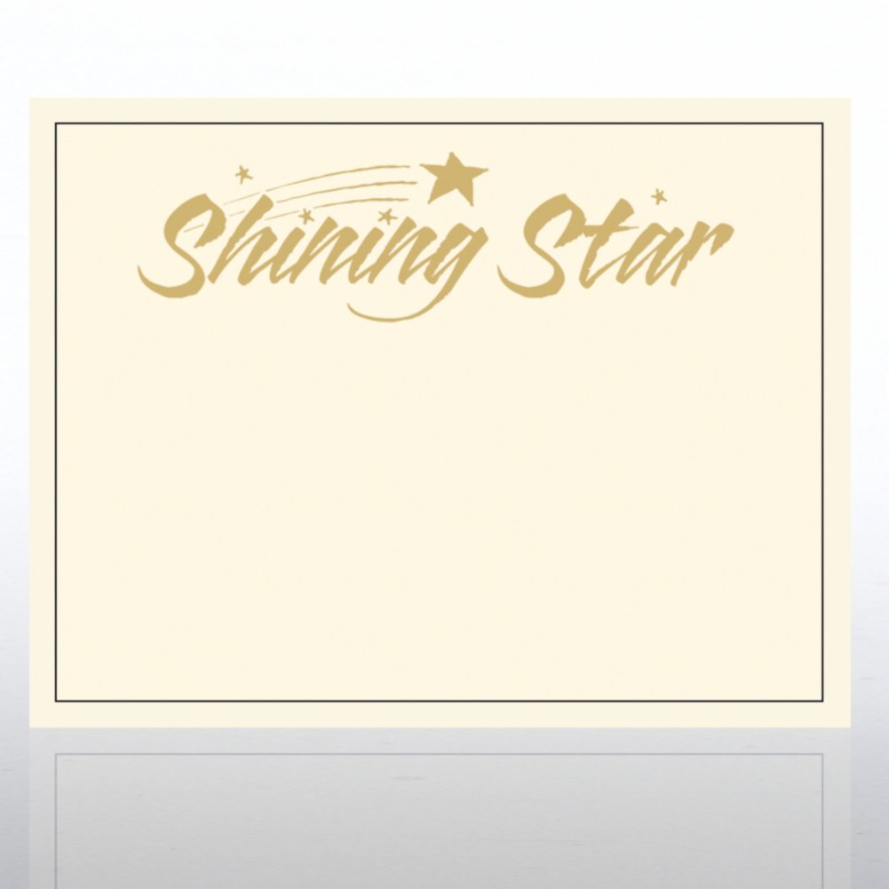Foil Certificate Paper - Shining Star - Cream at Baudville.com