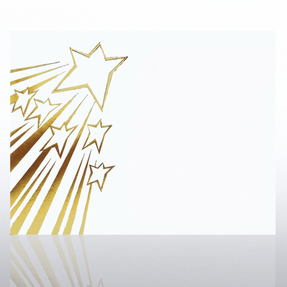 Foil Certificate Paper - Shooting Stars - White at Baudville.com
