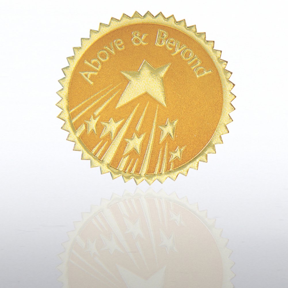Certificate Seal - Above &amp; Beyond Stars - Gold at Baudville.com