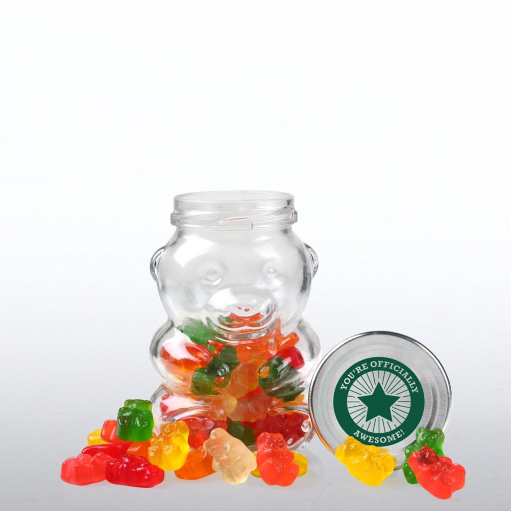 Glass Gummy Bear Jar - You&rsquo;re Officially Awesome! at Baudville.com