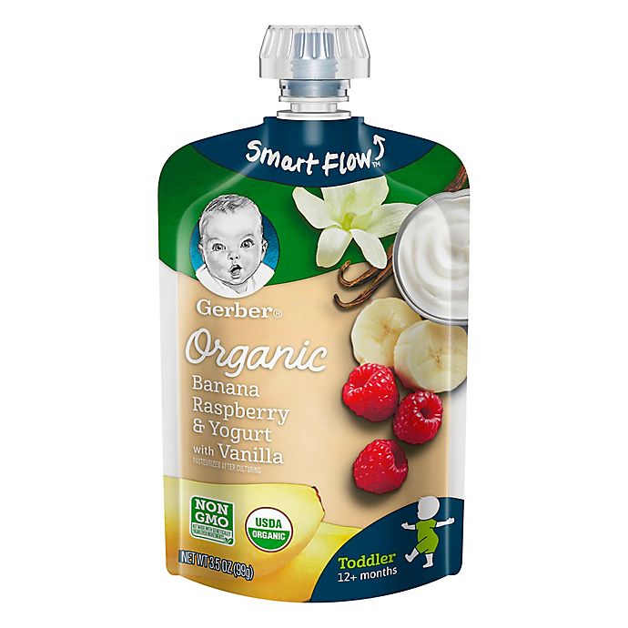Gerber® 3.5 oz. Organic Smart Flow Toddler Pouch Banana Raspberry and Yogurt with Vanilla