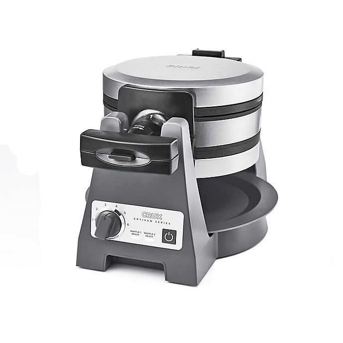 CRUX® Artisan Series Double Rotating Waffle Maker in Grey