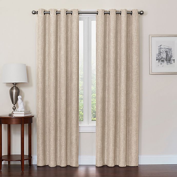 Quinn 84-Inch Grommet 100% Blackout Window Curtain Panel in Linen (Single)
