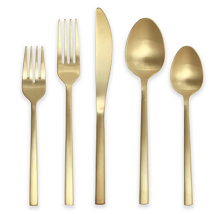 Fortessa Arezzo 5-Piece Place Setting in Brushed Gold