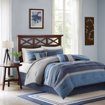 madison park collins 7 piece navy comforter se