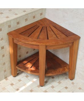Taburete esquinero de madera de teca Haven™