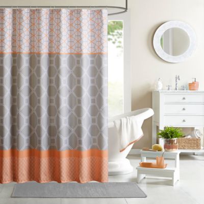 Intelligent Design Clara 72-Inch Shower Curtain in Orange - Bed Bath