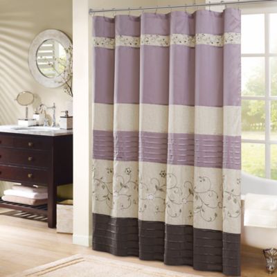 Madison Park Serene 72-Inch Shower Curtain in Purple - Bed Bath & Beyond