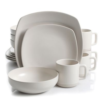 Artisanal Kitchen Supply® Edge 16-Piece Square Dinnerware Set in Linen