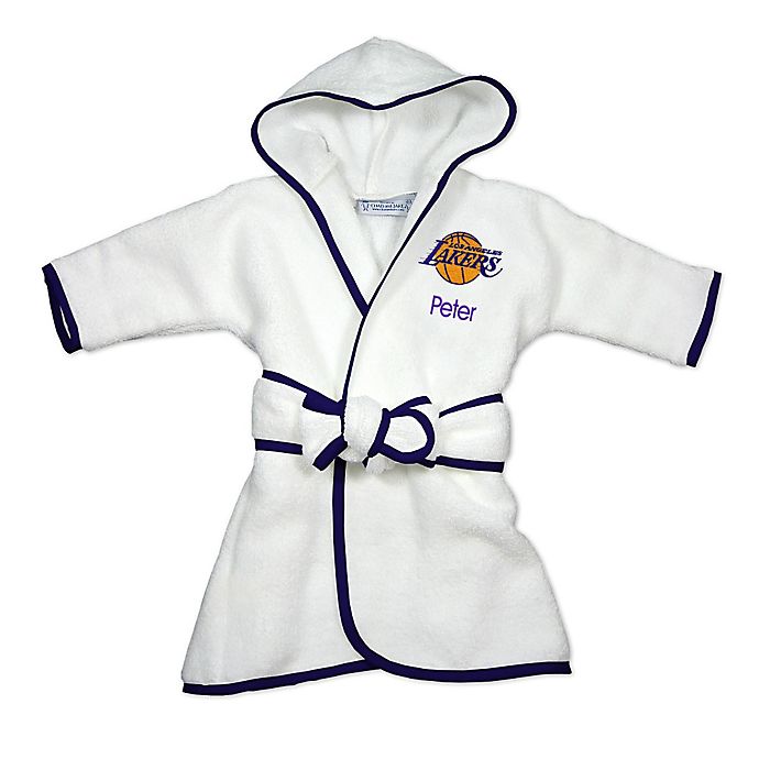 Designs by Chad and Jake NBA Los Angeles Lakers Personalized Hooded Robe in White