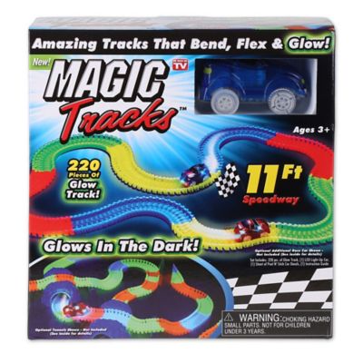 glow in the dark car track set