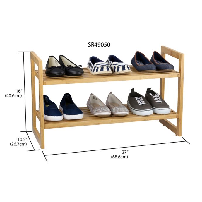 Sunbeam 2 Shelf Bamboo Shoe Organizer Bed Bath Beyond