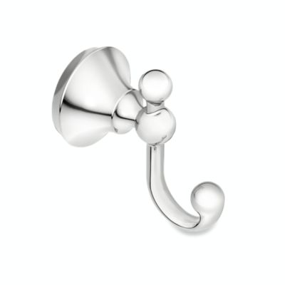 Delta Alexandria Double Towel Hook In Chrome And White 126643 New