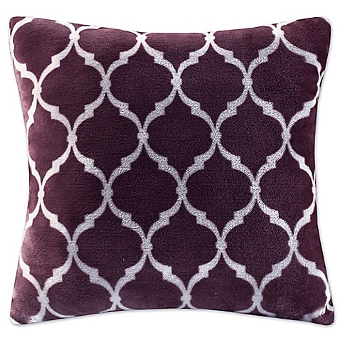 Buy Madison Park Ogee Reversible Square Throw Pillow in Purple from Bed Bath & Beyond