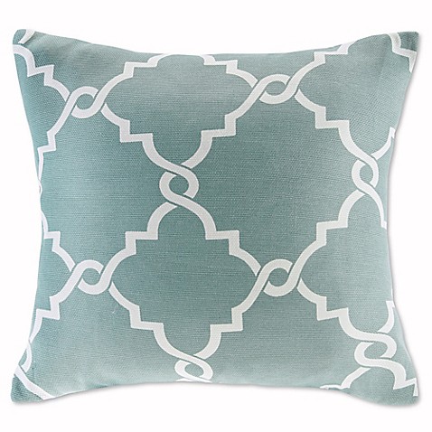 Buy Madison Park Saratoga 20-Inch Square Decorative Pillow in Seafoam from Bed Bath & Beyond