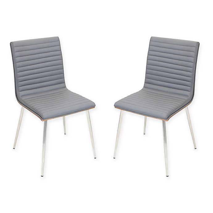 LumiSource® Mason Chrome Swivel Chair in Grey (Set of 2)