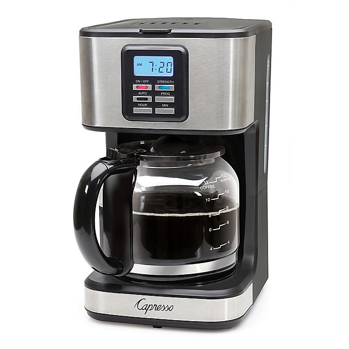 Capresso® SG220 12-Cup Programmable Coffee Maker in Black/Stainless Steel