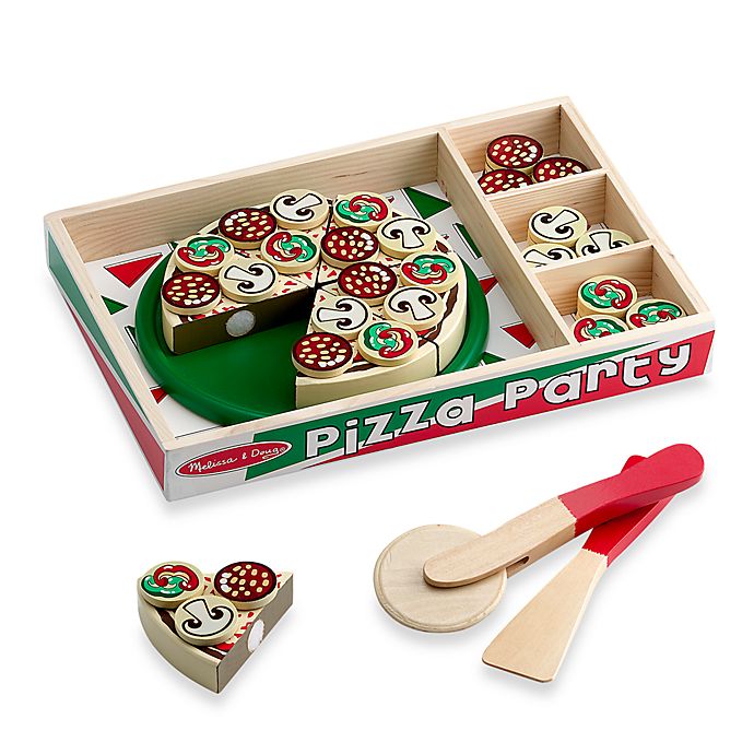 Melissa & Doug 15 Pieces Wooden Play Food Pizza Toppings Replacement Party 