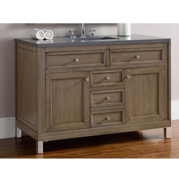 James Martin Furniture Chicago 48Inch Single Vanity in White Washed
