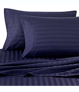 Set de sábanas individuales de algodón Wamsutta® Damask Stripe de 500 hilos color azul marino