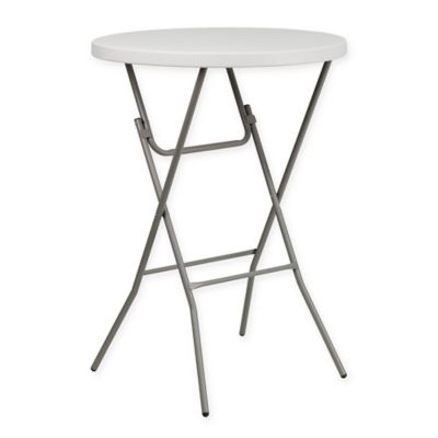 Flash Furniture 32-Inch Round Bar Height Folding Table in White - Bed ...