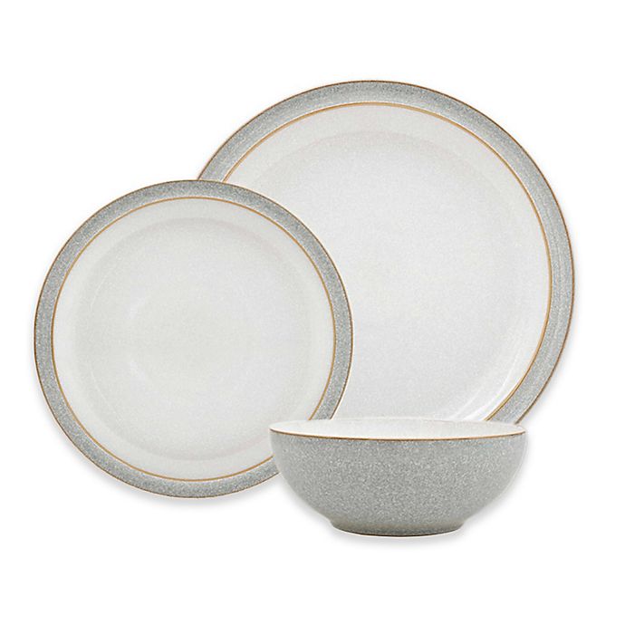 NEW Denby Elements Light Grey Dinner Plate 