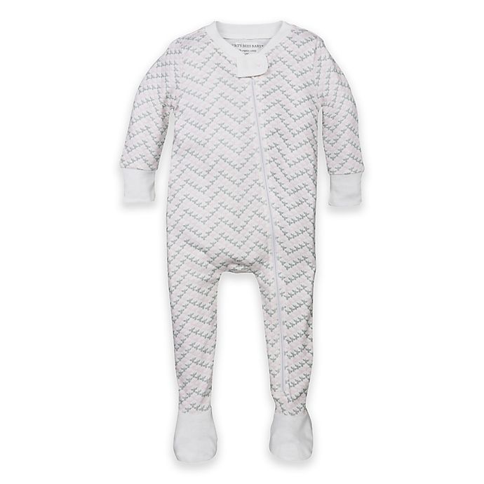 Burt's Bees Baby® Size 18M Organic Cotton Chevron Footed Pajama in Pink