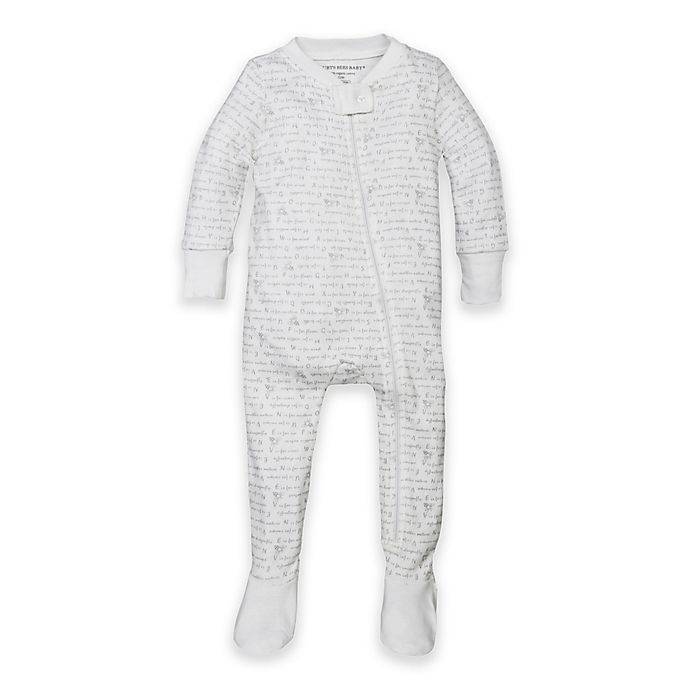 Burt's Bees Baby® Organic Cotton Alphabet Bee Footed Pajama in Grey