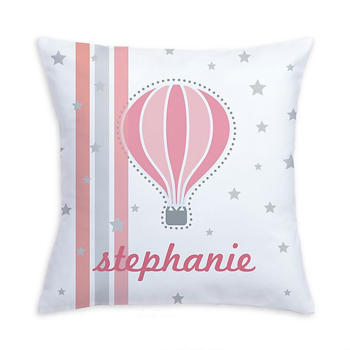 Hot Air Balloon Pillow in Pink/White