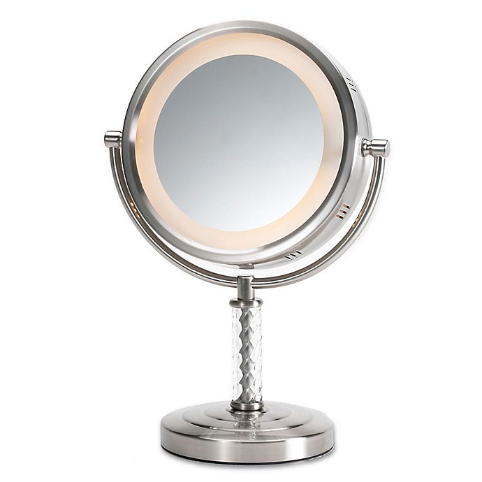 1x 6x Led Swivel Tabletop Vanity Mirror, Tabletop Illuminated Mirror