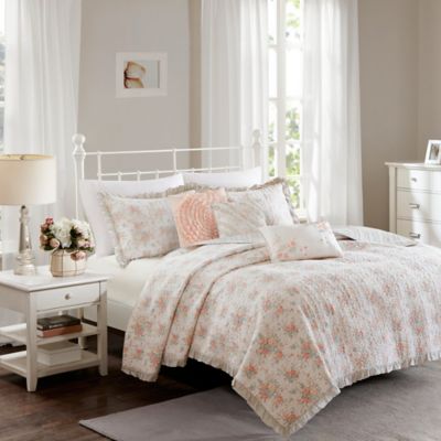 madison park serendipity cotton percale coral comforter se