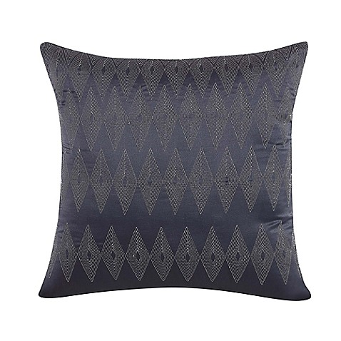 Buy Nikki Chu Diamond Square Throw Pillow in Charcoal from Bed Bath & Beyond