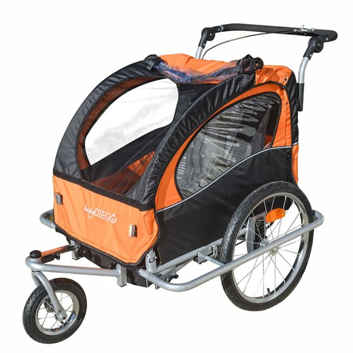 Baby Diego 2in1 Double Bike Trailer and Jogger Stroller Bed Bath