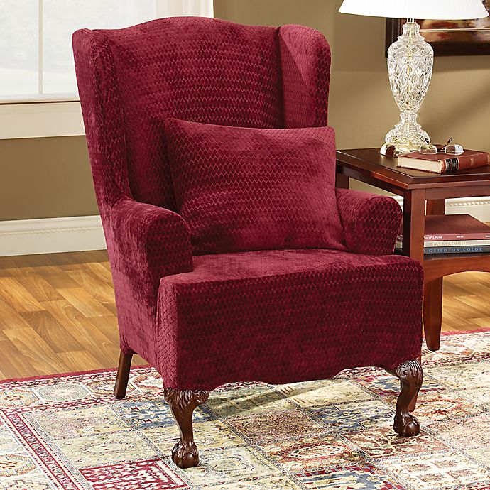 loveseat Chocolate Brown Sure fit Stretch Royal Diamond two Piece Slipcover 