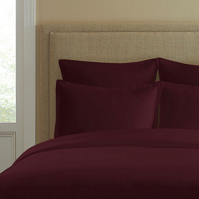 300-Thread-Count Cotton Standard Pillow Sham in Burgundy