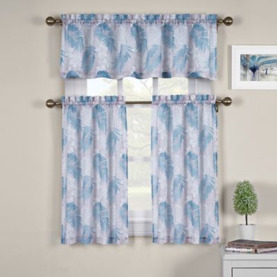 Buy J. Queen New York™ St. Croix 36Inch Kitchen Window Curtain Tiers in Blue from Bed Bath  Beyond