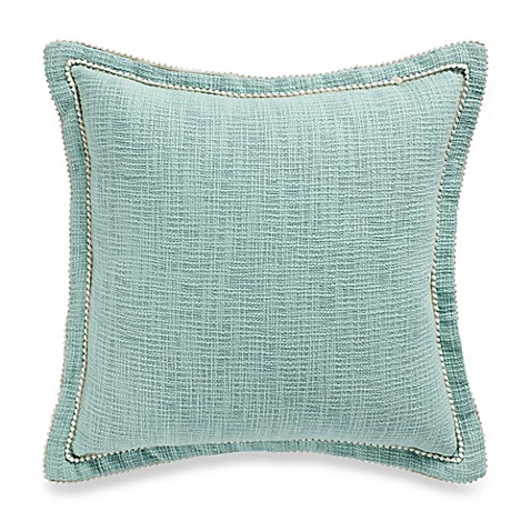 Buy Danielle Cotton Square Throw Pillow in Spa Blue from Bed Bath & Beyond