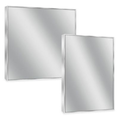 Spectrum Rectangular Framed Wall Mirror in Brushed Nickel ...