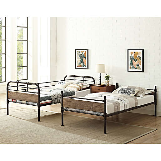 Forest Gate Rustic Industrial Twin Over, Saracina Home Bunk Bed