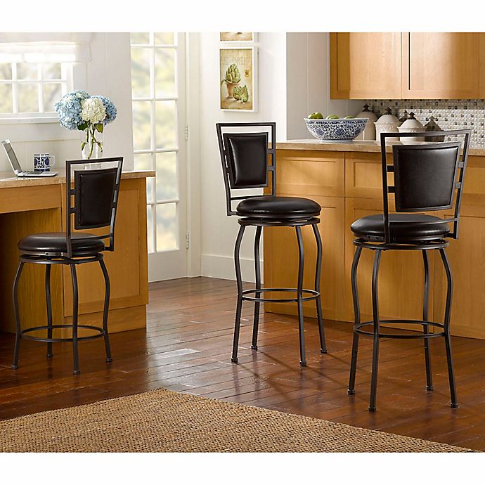Townsend Adjustable-Height Swivel Stools in Brown (Set of 3)