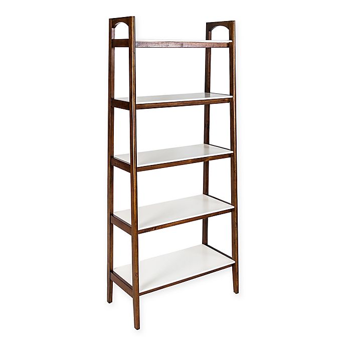 Madison Park Parker Bookcase in Off-White/Pecan