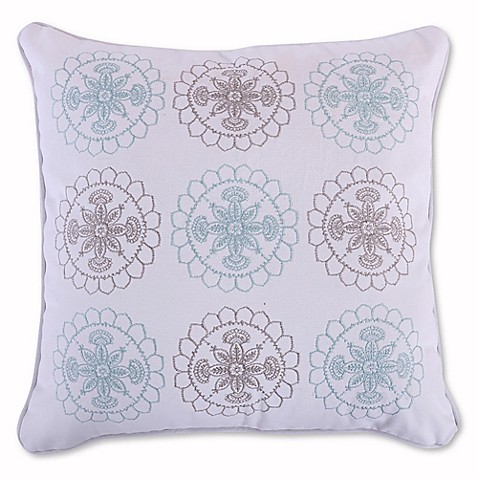 Levtex Home Amelie Embroidered Throw Pillow in Blue/Grey - Bed Bath & Beyond